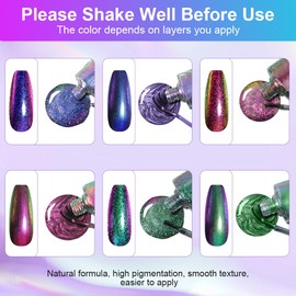LOPHE Glitzer Nagellack, 6 PCS Nagellack Holographic Glitter Reflective, Schnelltrocknend Shimmer Nagellack, für DIY Nail Art Maniküre zu Hause, Keine Nagellampe Erforderlich
