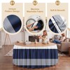 Sanwarm Striped Navy Nautical Table Skirt for Desk Rectangular Tablecloth