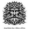 Large 210mm 'Green Man Portrait' Transparent/Clear Sticker Decal for Windows/Cars/Walls