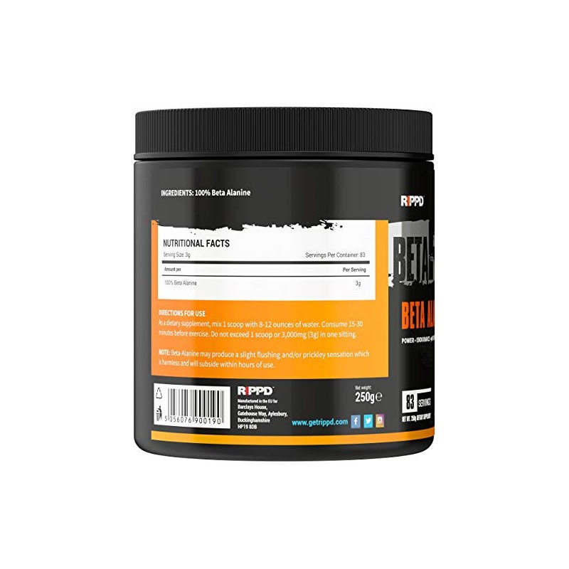 RIPPD BETARIPPD Beta Alanine 250g Powder Preworkout – Muscle Strength