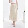 Urban CoCo Women’s Elegant High Waisted Satin Comfy Long Skirt