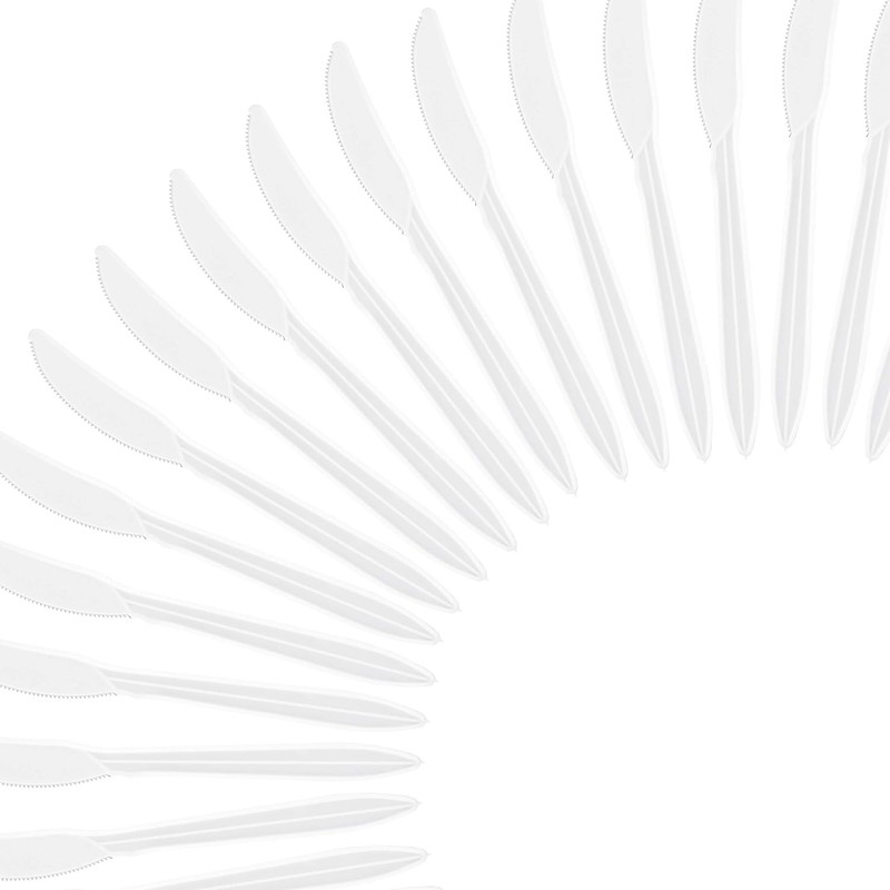 PLASTICPRO PLASTICPRO Cutlery 800 Mediumweight White Disposable Plastic Knives