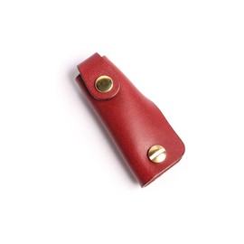 [モカ] レザー 革 キーケース02 コンパクト 薄型 おしゃれ メンズ プレゼント 誕生日 Red