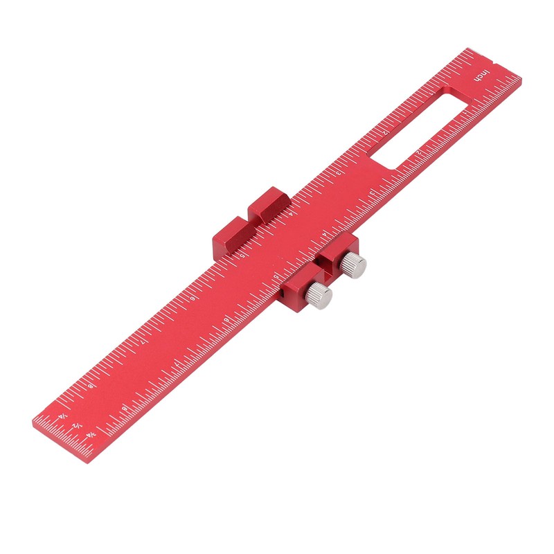 8in Woodworking Marking Ruler Multifunctional Aluminum Alloy Portable Woodworking Scribing