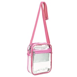 Jonnick Clear Crossbody Purse Bag, Clear Bag Stadium Approved for Concerts Sports Events Festivals (Pink, small)