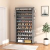 ROJASOP Shoe Rack with Covers, Stackable 10 Tier Tall Shoe