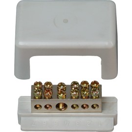 Kopp 347001005 Bathroom Grounding Rail, Connection Options: 1x 6-25 mm² and 5x 1.5-6 mm²