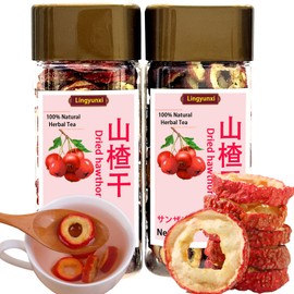 Lingyunxi Dried Hawthorn Fruit Tea Berries Hawthorn Slices Nature Sun-Dried Seedless Hawthorns Smoothie&Iced Tea Morning&Afternoon 山楂 山楂片 山楂干 去核 240g/8.5oz