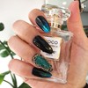 Lucia Black Square Handmade Nail Tips - Long Oval /