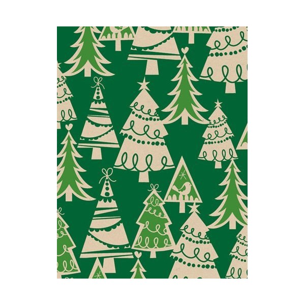 Holiday Forest Kraft Gift Wrap Flat 24" X 6'