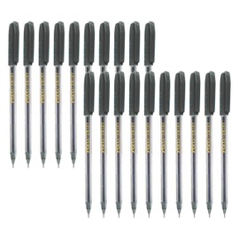 Entry ClearStic Fine Ballpoint Pens, BLACK, Pack of 20, Fine Point (0.7mm), School Office Home Use, Ideal for Everyday Writing Task, iZOFAX Black Ball Pen