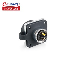 CNLINKO LP-16 Industrial Waterproof Connector IP68 Circular Connector Quick Plugging Aviation Connector Anti-Interference Shell Fast Release Connector M16 2-9 Pin Flange Socket (2 Pin)