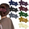 8 PACK Flower Alligator Hair Clips Matte Curved Hair Claw