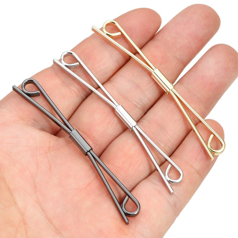 3PCS Shirt Collar Clips Necktie Tie Clips Clip-on Collar Bars