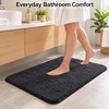Long-Hair Furry Bathroom Mat, Absorbent Plush Shower Floor Rug, Soft