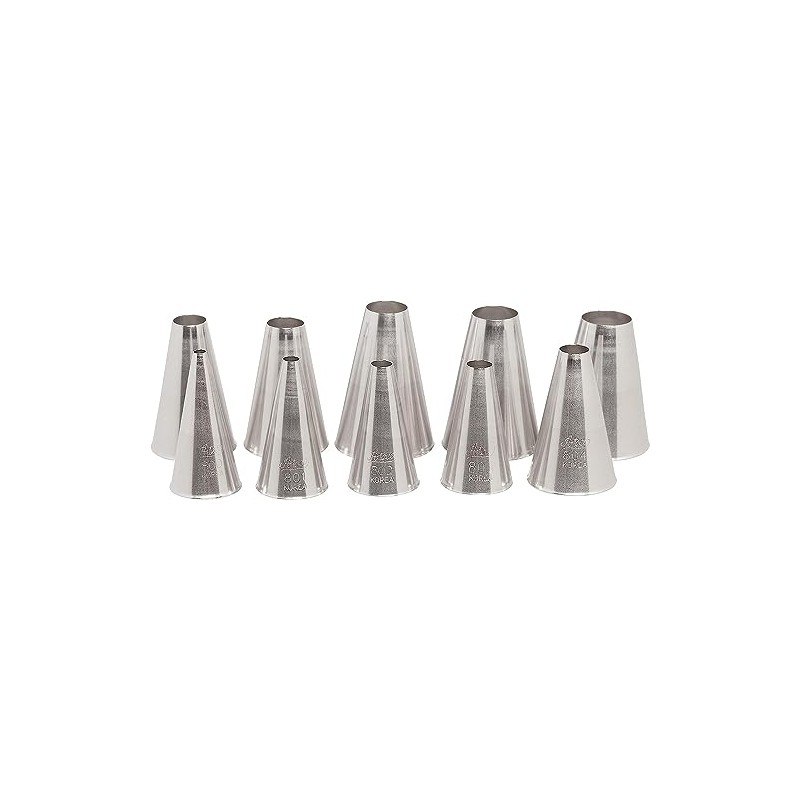 Ateco 810 - 10 Piece Plain Tube Set, Stainless Steel
