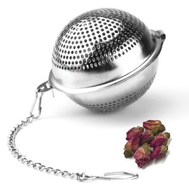 YSTrillion Tea Filters 2 Pieces 304 Stainless Steel Tea Strainers, Tea Infuser for Loose Tea, Tea Ball with Chain for Hanging on Teapots, Cups, Spices
