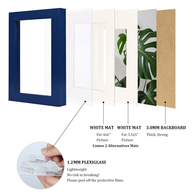 EGOFINE 7x5 Picture Frame - Made of Solid Wood for
