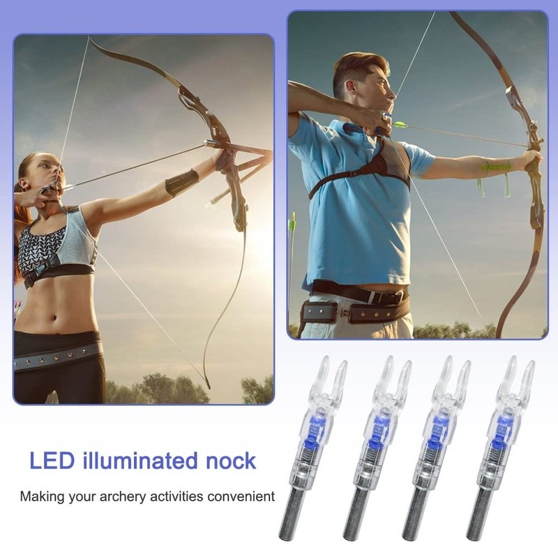 DONGKER 10pcs Archery Bow Nock,LED Nock Automatically Lighted Nock 6.2mm