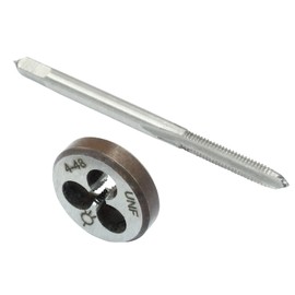 Zorveiio 4"-48 UNEF Tap and Die Set, 4 x 48 UNEF Machine Round Die Thread Tap Right Hand for Machinists/Engineers