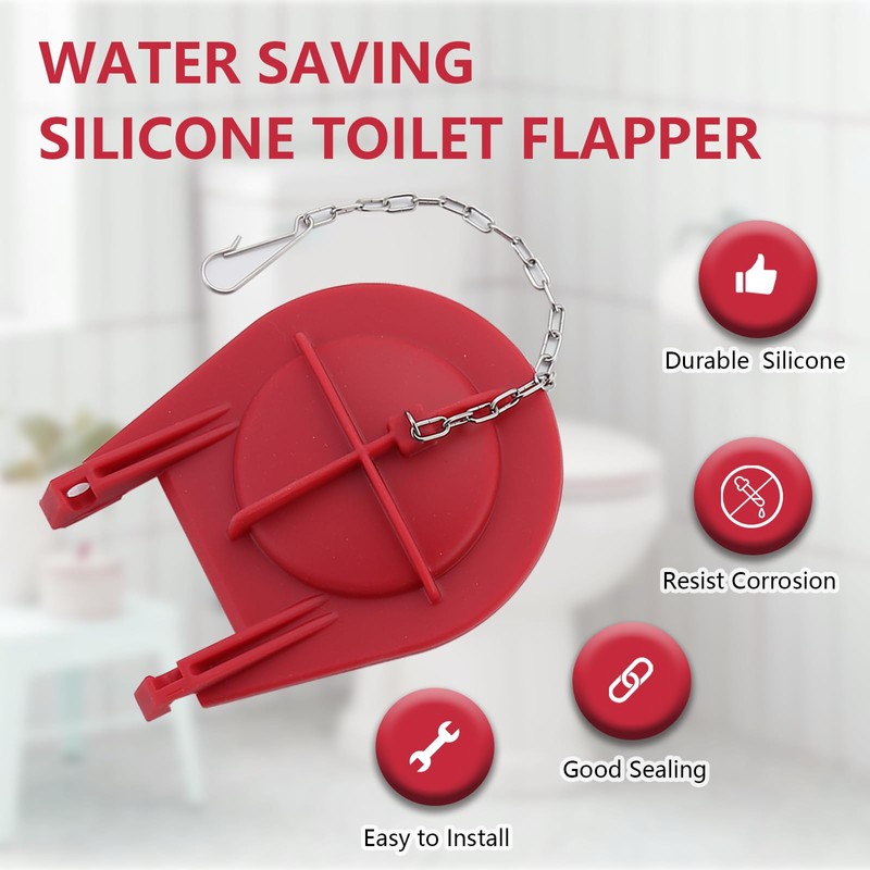 3.5 inch Red Silicone Toilet Flapper Replacement for Kohler GP1039444