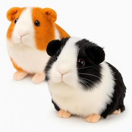 redaica 2pc Guinea Pig Stuffed Animals - 7.9inch Realistic Plush Cute Plushie Guinea Pig Toys for Kids, Small Animals Pet Doll Toy for Boys Birthday Stocking Stuffers for Kid Teen Girls