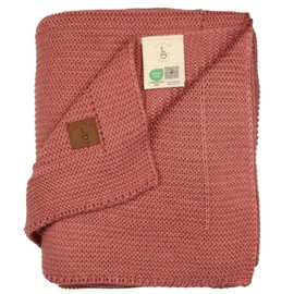 Little Dedi Baby Soft Knitted Blanket, 80 x 100 cm, Dusky Pink, Soft & Breathable, Oeko-Tex Certified, Lightweight & Cuddly, Perfect for Newborns, Toddlers, Cot, Pram & Baby Room