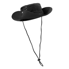 MILAKOO Unisex Bucket Hat Outdoor Fishing Hat Sun Hat for Men and Women Hiking Hat Quick Drying Waterproof Hiking Hat with Hinged Brim and Windproof Rope, black, Unit size