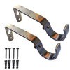 iPEAK Curtain Pole Bracket Metal Heavy Duty Rod Wall Brackets