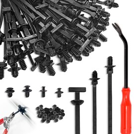 300 Pcs Nylon Universal Cable Tie Buckle, Car Strap Style Zip Ties, Push Mount Cable Zip Tie, Multifunctional Snap Fit Nylon Clips for Car Fender Bumper Trunk Home Use