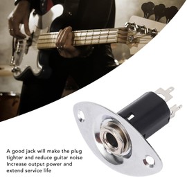 Metal Electric Guitar Jack Plate, Noise Reduction Oval Shaped Output Plate for Electric Guitars, Guitar Input Jack Output Plate Jackplate Socket