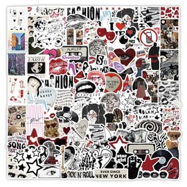 100pcs Y2K Retro Aesthetic Stickers, Cool Downtown Girls Y2K Decals Funny Cute Coquette Stickers Packs for Laptop Scrapbook Water Bottle Luggage Helmet Bumper