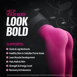 Bold Buns Creatine for Women – Supplement with Collagen & BCAA – Supports Muscle Development, Post-Workout Recovery, Skin Elasticity, Healthy Hair & N
