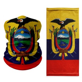 Ecuador Coat of Arms Flag – Multifunctional Neck Gaiter, Breathable and Lightweight Face Cover for Outdoor Activities, Sports, and Travel