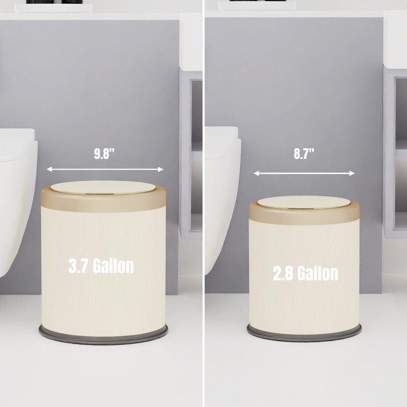 URALFA 2Pack Bathroom Trash Can with Lid, Small Garbage Can