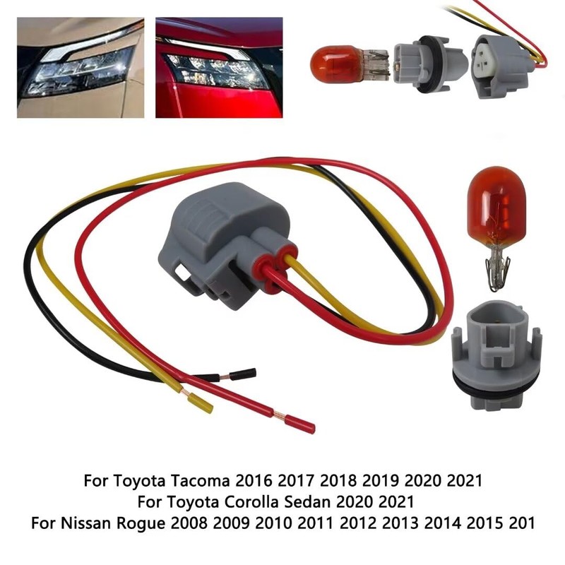 Headlight Turn Signal Bulb Socket Pigtail Harness Set for Lexus