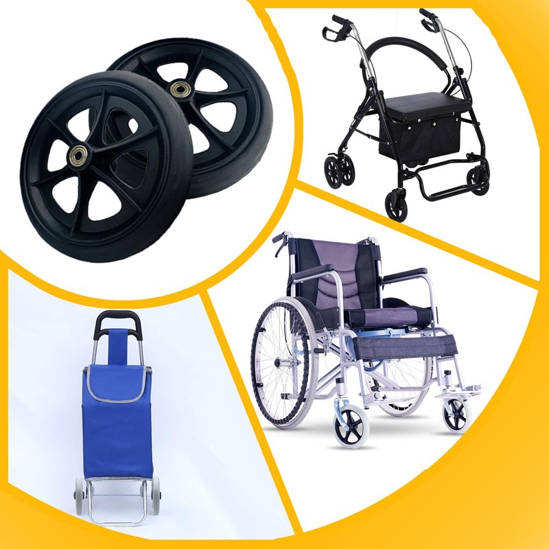 A pair of 8-Inch Solid Replacement Wheels Anti-Slip Front Wheels