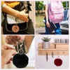 sourcing map Pom Pom Keychain, 8cm Faux Rabbit Fur Puff