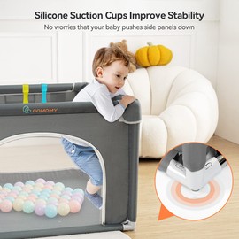 COMOMY Playpens for Babies and Toddlers, Small Baby Play Pens, Activity Center for Baby Safe and Non-Slip Baby Fence, Full Mesh Design, Indoor & Outdoor Kids Activity Center (Dark Grey, 36"x36")