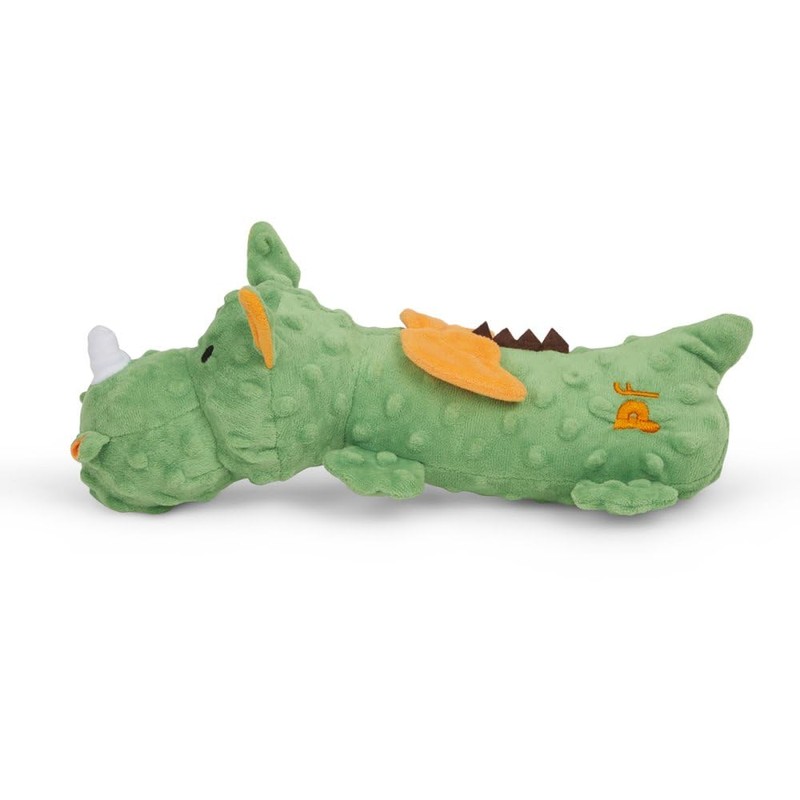 Surrey Feed Dragon Plush Dog Toy with squeaker inside.