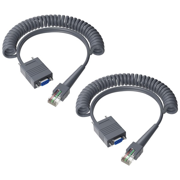 (2PCS) 16.4ft RJ45 to RS232 Barcode Scanner Cable RJ45 for
