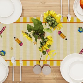 FARMNALL Back to School Table Runner 1st Day of School Decoration for Home