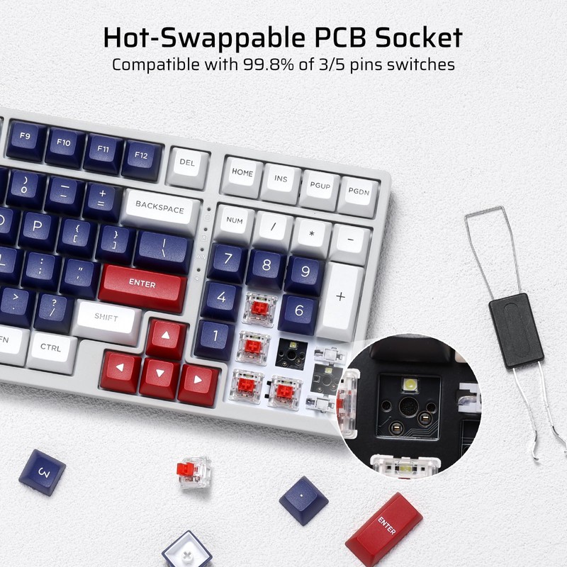 LTC NB981 Nimbleback 98 Keys Wired Mechanical Keyboard, 96% Gaming