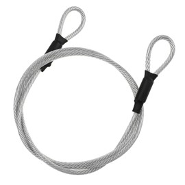 Steel Cable with Eyelets, 1.2 m x Diameter 5 mm Safety Cable, Stainless Steel Wire Rope with Eyelets, Silver Loop Cable, Durable Wire Rope Cable Lock for Patio Furniture, Bicycle Anti-Theft