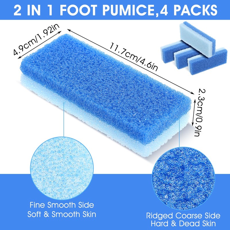 ElevateTech 4Pcs Pumice Stone for Feet, Foot Callus Remover Pedicure