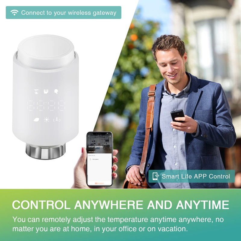ELEGANT Smart Radiator Thermostat, Wifi Add-On Programmable TRV for Multi-Room