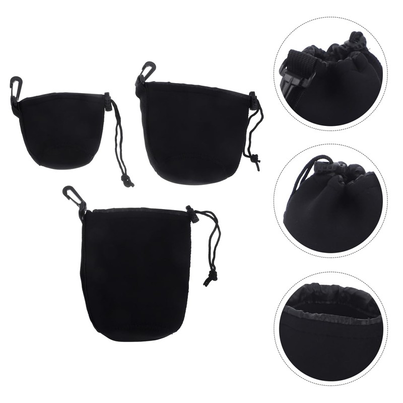 Homoyoyo 3pcs Lens Bag Digital Camera Case Mini Camera Lens