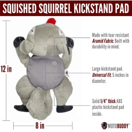 MotoBuddy Motorcycle Kickstand Pad. Universal Fit. Large. (Squirrel)