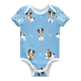 Jack Russell Terrier Dog Baby Clothes for Boy Girl,Babies'Newborn Neutral Infant Outfits,Unisex One-Piece Bodysuit for 18-24 Months,Short Sleeve
