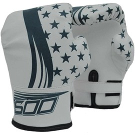 Kids Junior 2oz Pro Boxing Gloves, Kickboxing Fight Gloves, Sparring Training Punching Mitts, Heavy Bag Punch Bag MItt for Boxing Fighting Gloves Girls & Boys (Black/White)